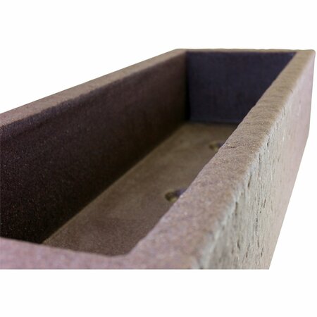 Bloomers Trough Planter with Drainage Holes, 38in Weatherproof Resin Planter, Sandstone Color 2415-1